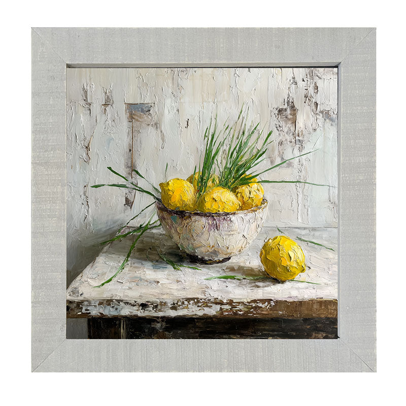 Sideboard Still Life - Bowl of Lemons - Framed Art