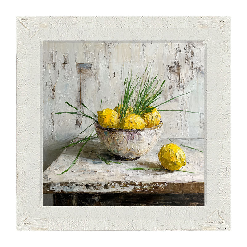 Sideboard Still Life - Bowl of Lemons - Framed Art