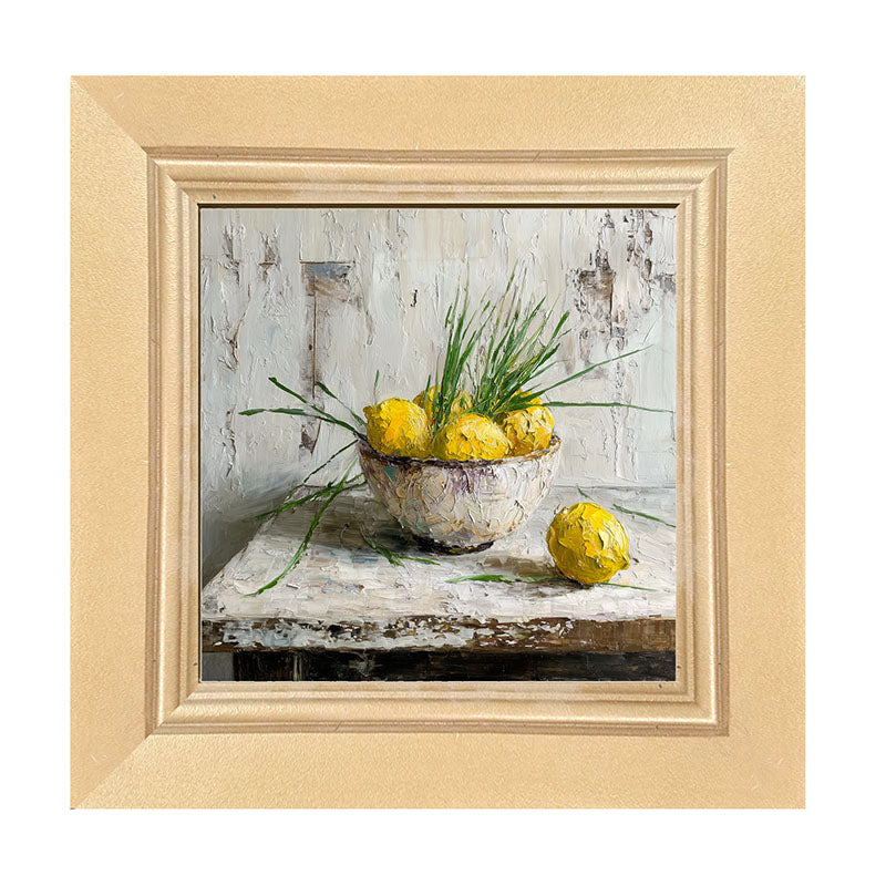 Sideboard Still Life - Bowl of Lemons - Framed Art