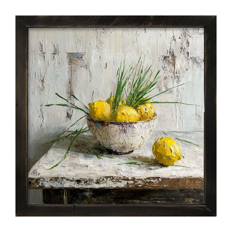 Sideboard Still Life - Bowl of Lemons - Framed Art