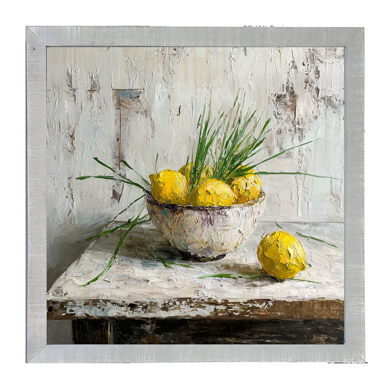 Sideboard Still Life - Bowl of Lemons - Framed Art