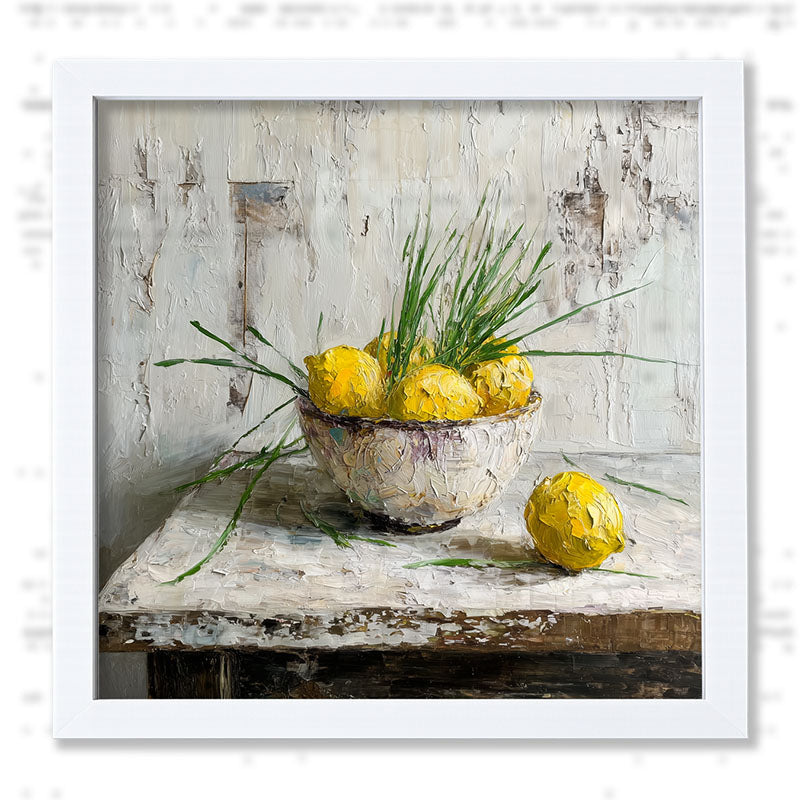 Sideboard Still Life - Bowl of Lemons - Framed Art