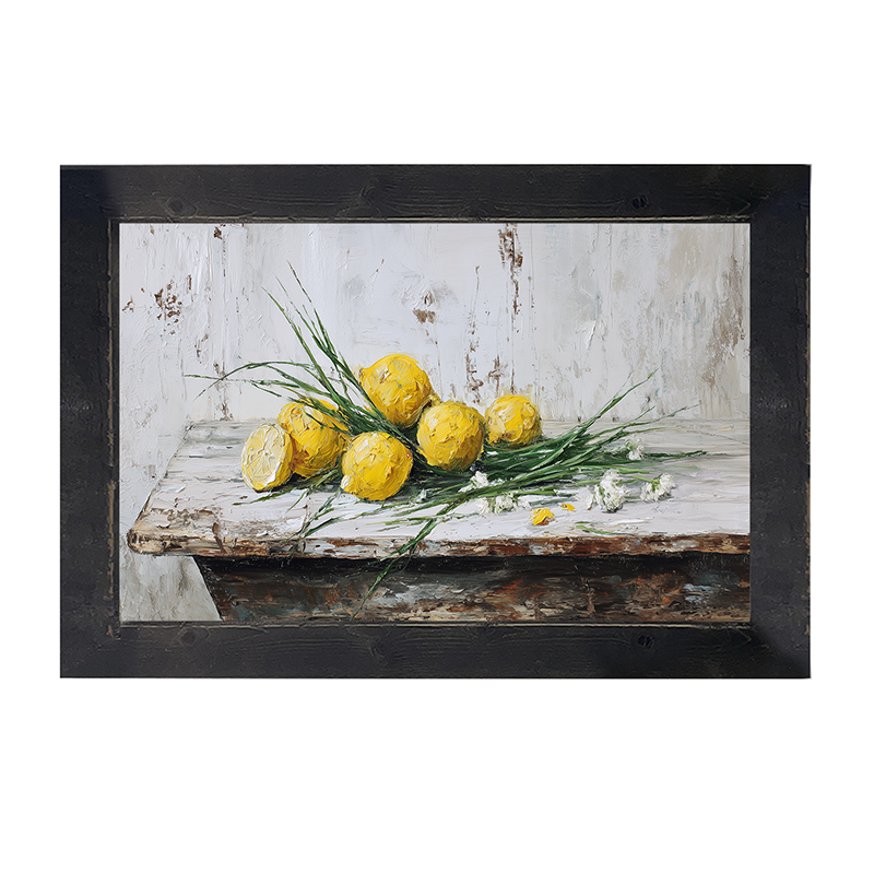 Sideboard Still Life - A Bunch of Lemons - Framed Art