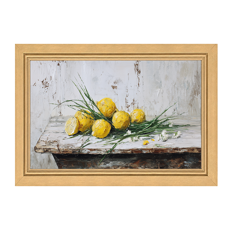 Sideboard Still Life - A Bunch of Lemons - Framed Art