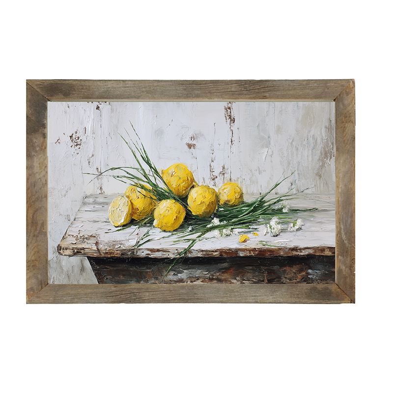 Sideboard Still Life - A Bunch of Lemons - Framed Art