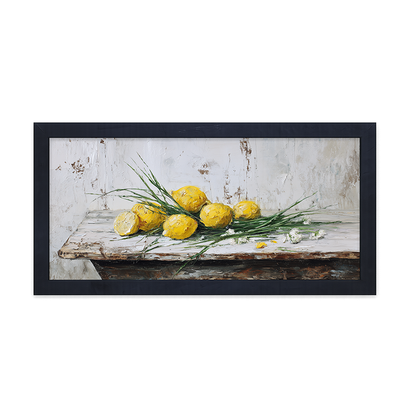 Sideboard Still Life - A Bunch of Lemons - Framed Art
