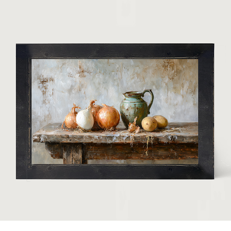 Sideboard Still Life - Onions near Pitcher