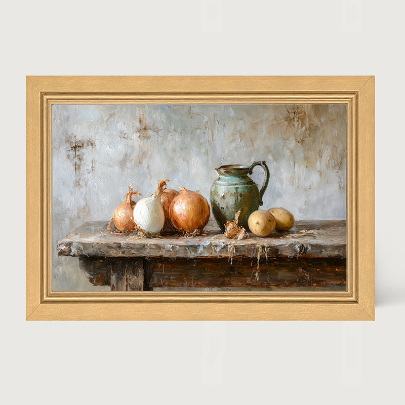 Sideboard Still Life - Onions near Pitcher
