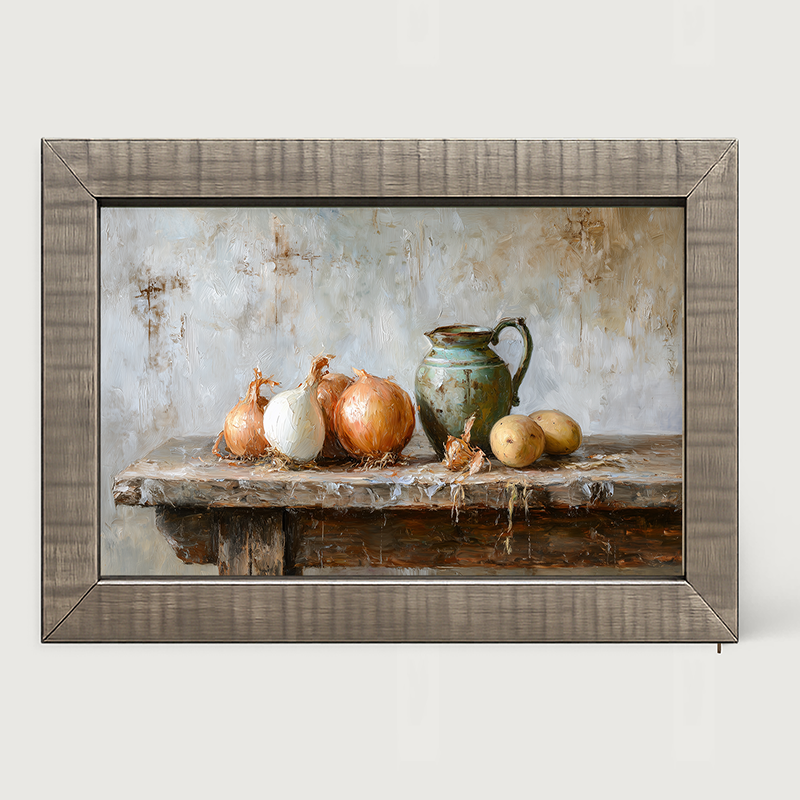 Sideboard Still Life - Onions near Pitcher