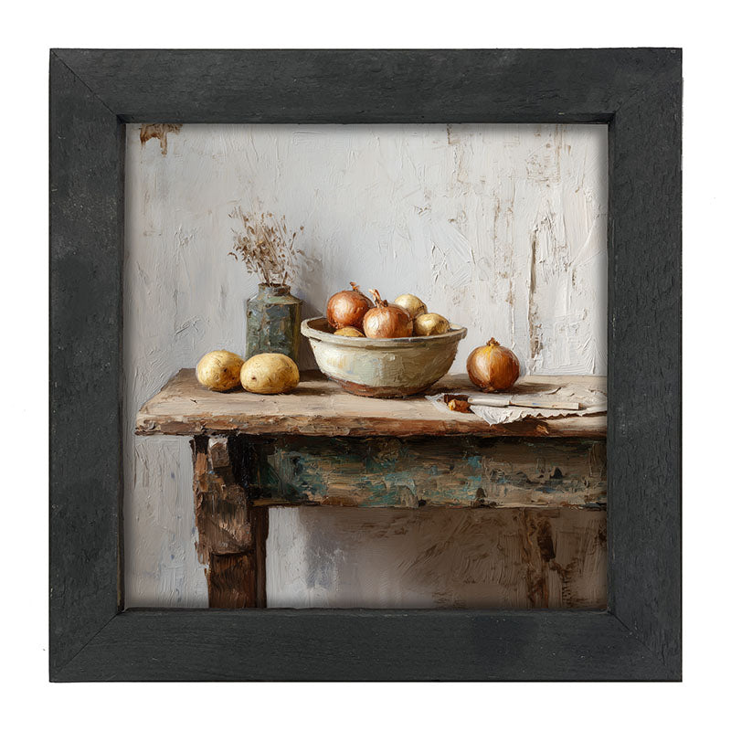 Sideboard Still Life - Bowl of Onions - Framed Art