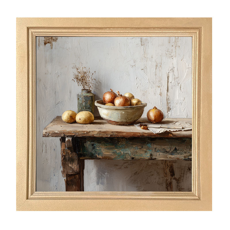 Sideboard Still Life - Bowl of Onions - Framed Art