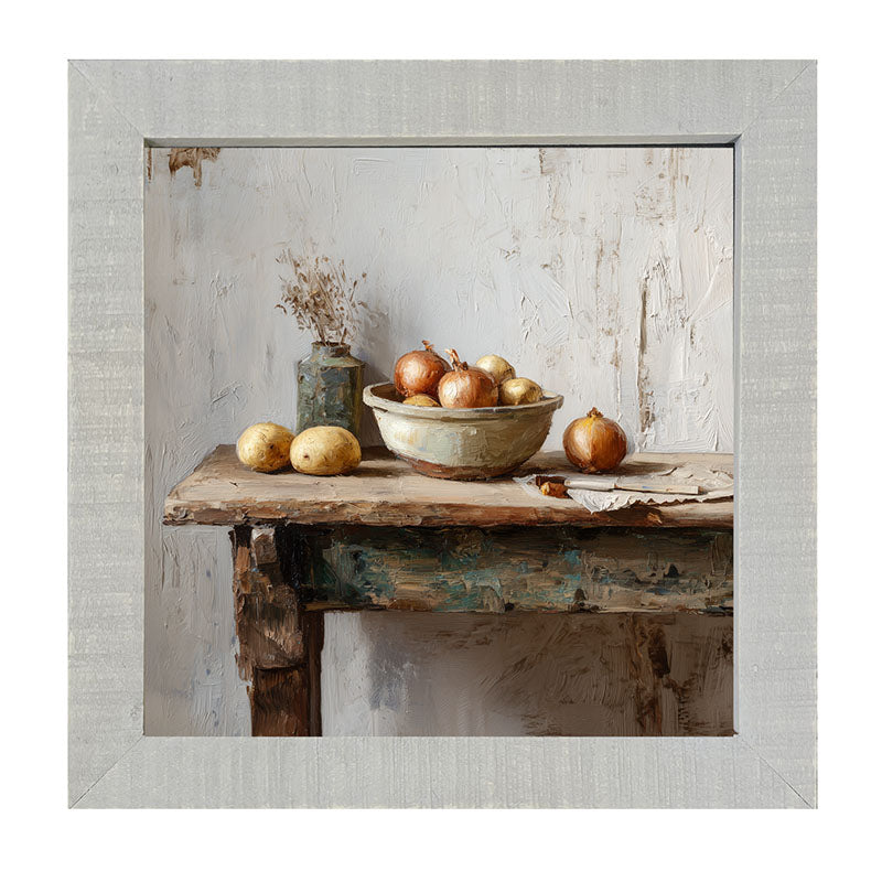 Sideboard Still Life - Bowl of Onions - Framed Art