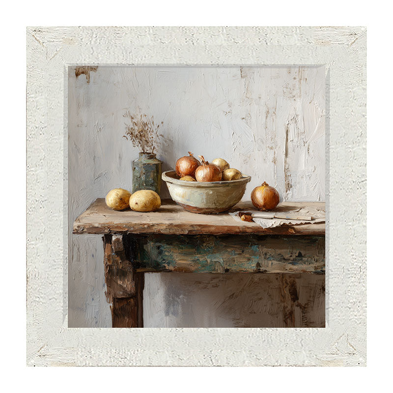 Sideboard Still Life - Bowl of Onions - Framed Art