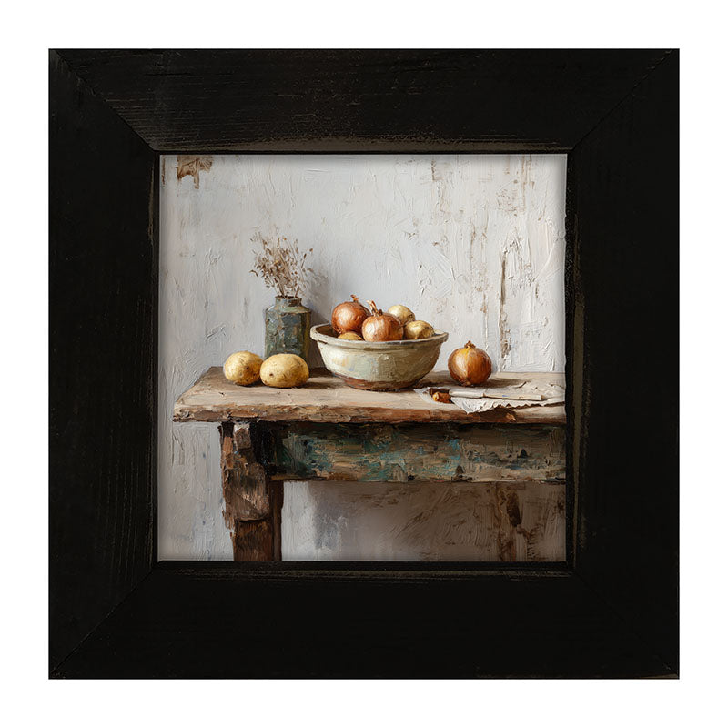 Sideboard Still Life - Bowl of Onions - Framed Art