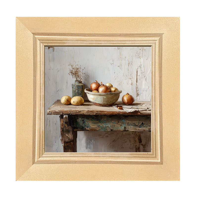 Sideboard Still Life - Bowl of Onions - Framed Art