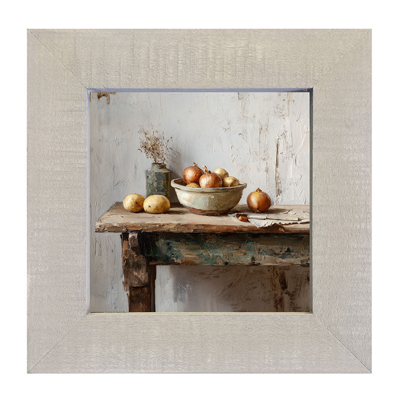 Sideboard Still Life - Bowl of Onions - Framed Art