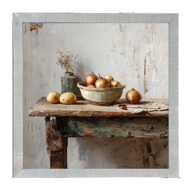 Sideboard Still Life - Bowl of Onions - Framed Art