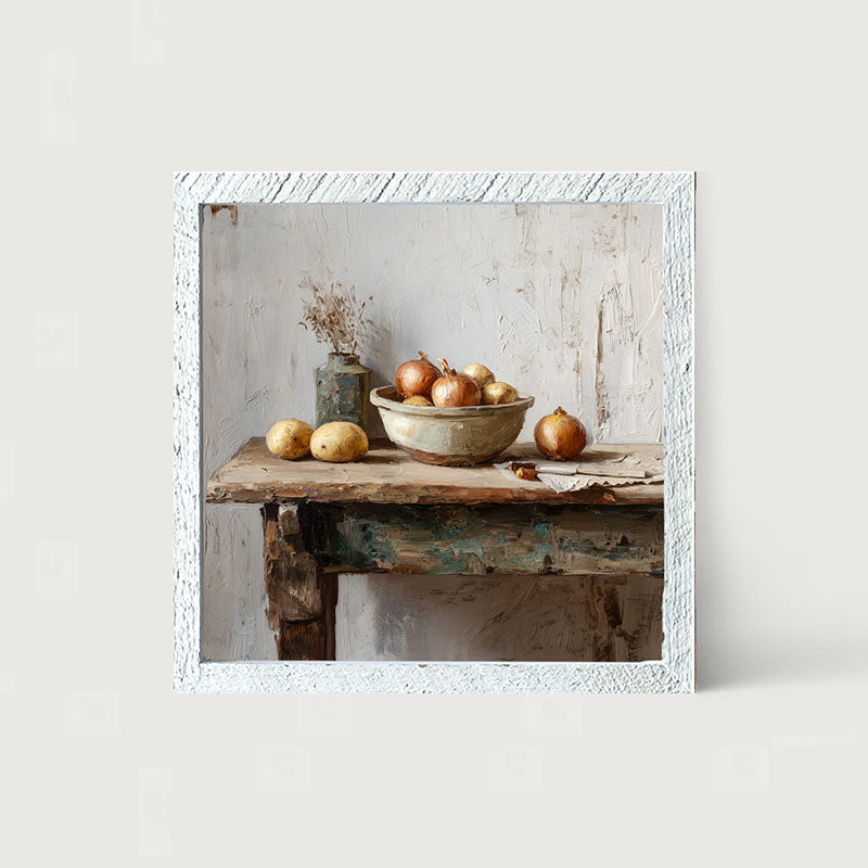 Sideboard Still Life - Bowl of Onions - Framed Art