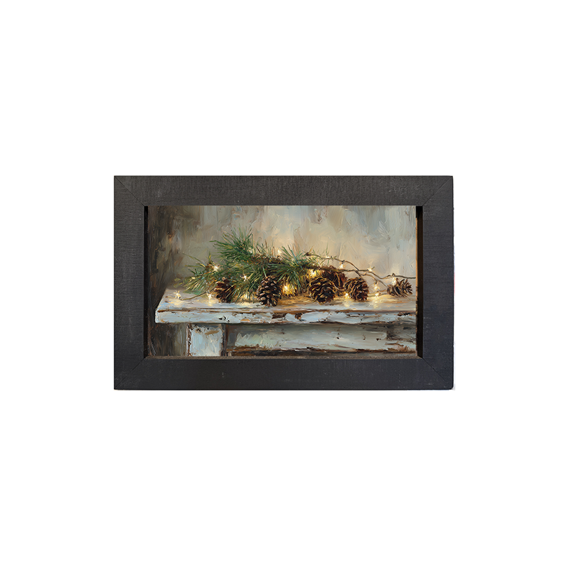 Sideboard Still Life - Pine Sprigs with Pine Cones - Framed Art