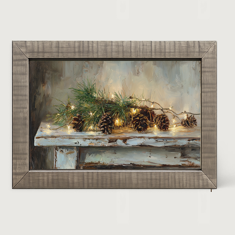 Sideboard Still Life - Pine Sprigs with Pine Cones