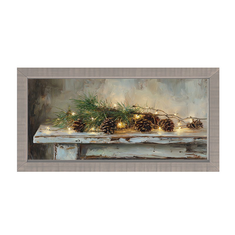 Sideboard Still Life - Pine Sprigs with Pine Cones - Framed Art