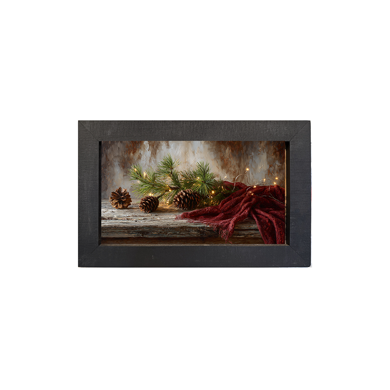 Sideboard Still Life - Pine Sprigs with Scarf - Framed Art