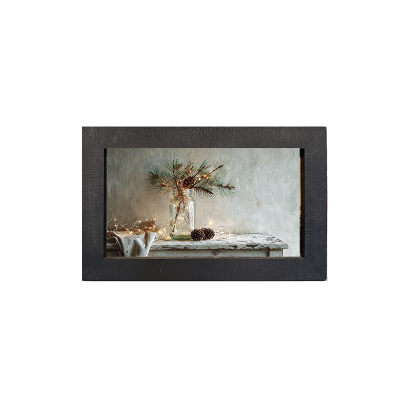 Sideboard Still Life - Pine Sprig in Jar - Framed Art