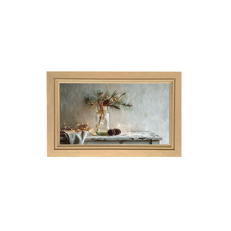 Sideboard Still Life - Pine Sprig in Jar - Framed Art