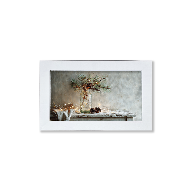 Sideboard Still Life - Pine Sprig in Jar - Framed Art
