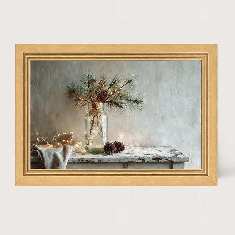 Sideboard Still Life - Pine Sprig in Jar