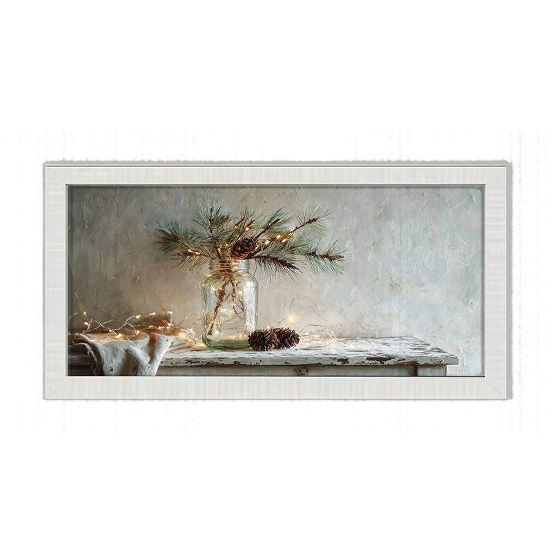 Sideboard Still Life - Pine Sprig in Jar - Framed Art