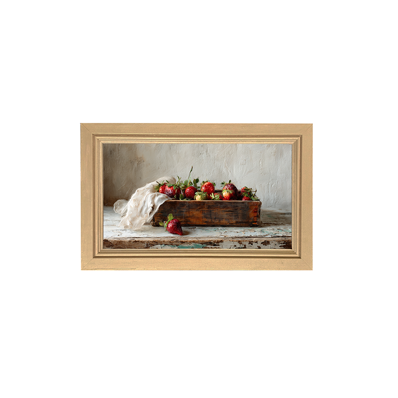 Sideboard Still Life - Box of Strawberries - Framed Art