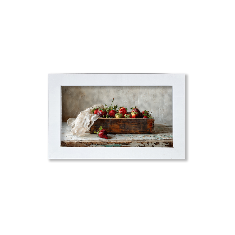 Sideboard Still Life - Box of Strawberries - Framed Art