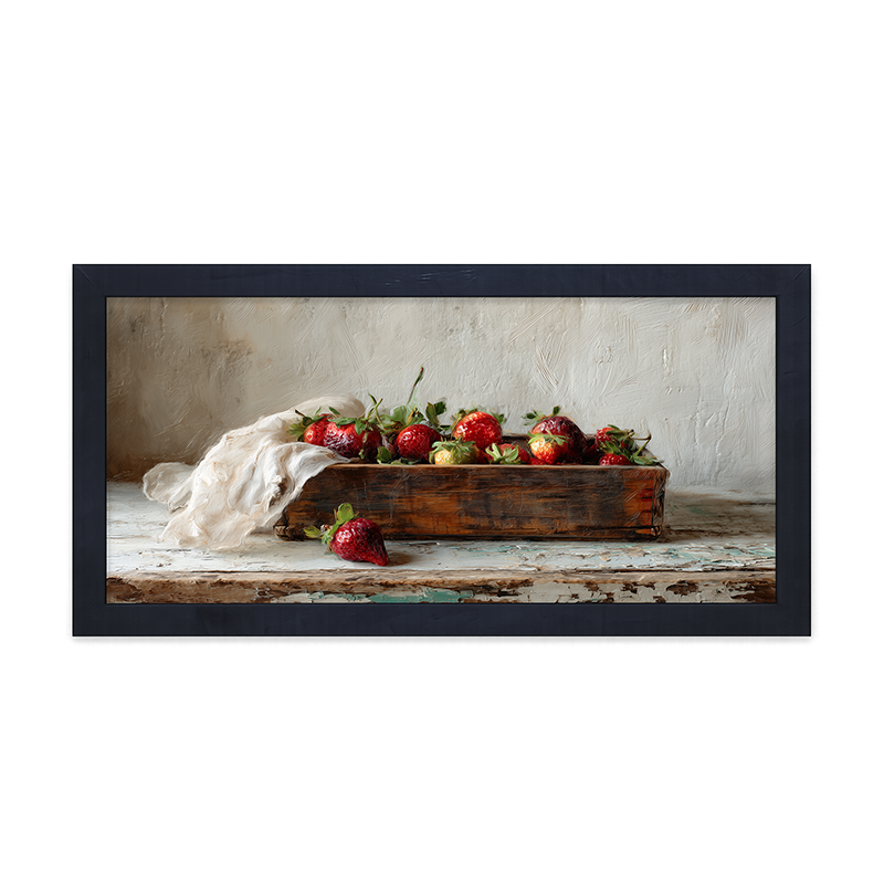 Sideboard Still Life - Box of Strawberries - Framed Art