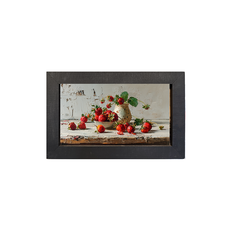 Sideboard Still Life - Strawberries Overflowing - Framed Art