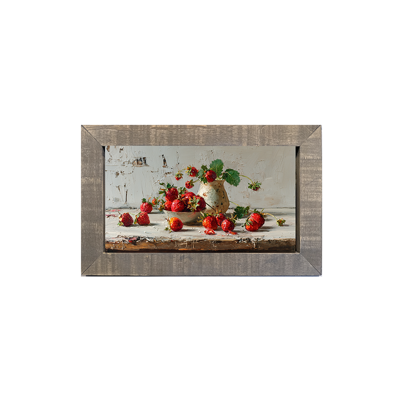 Sideboard Still Life - Strawberries Overflowing - Framed Art