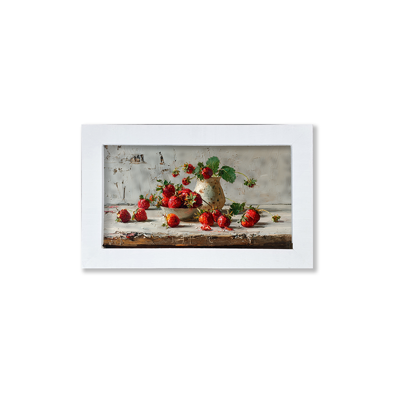 Sideboard Still Life - Strawberries Overflowing - Framed Art