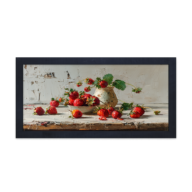 Sideboard Still Life - Strawberries Overflowing - Framed Art