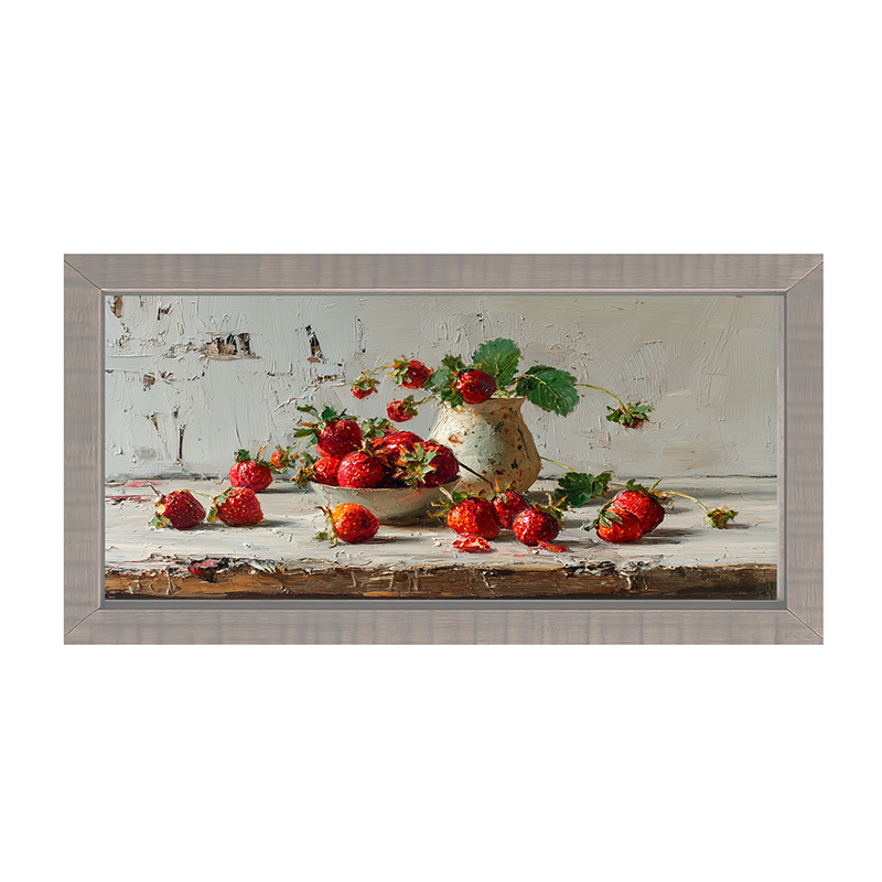 Sideboard Still Life - Strawberries Overflowing - Framed Art