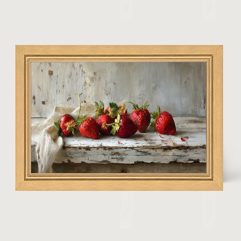 Sideboard Still Life - Strawberries with Linen