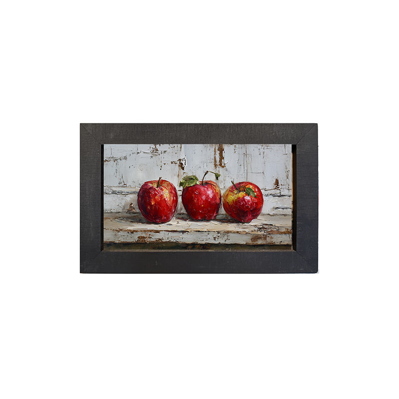 Sideboard Still Life - Three Red Apples - Framed Art