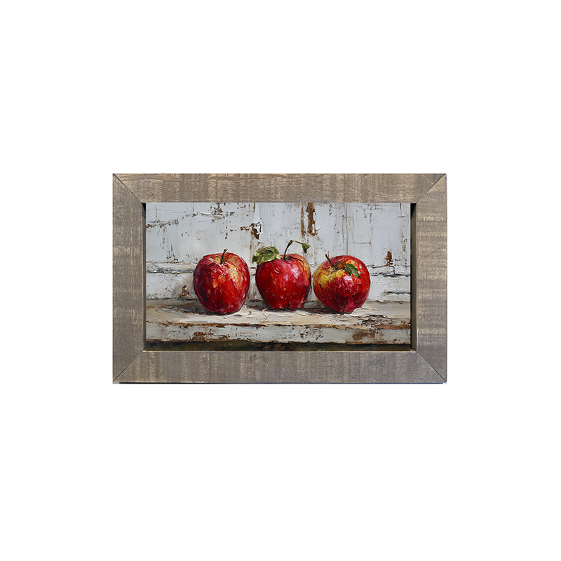 Sideboard Still Life - Three Red Apples - Framed Art