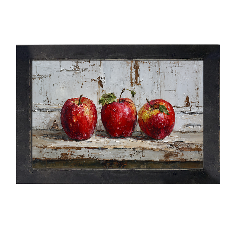 Sideboard Still Life - Three Red Apples - Framed Art