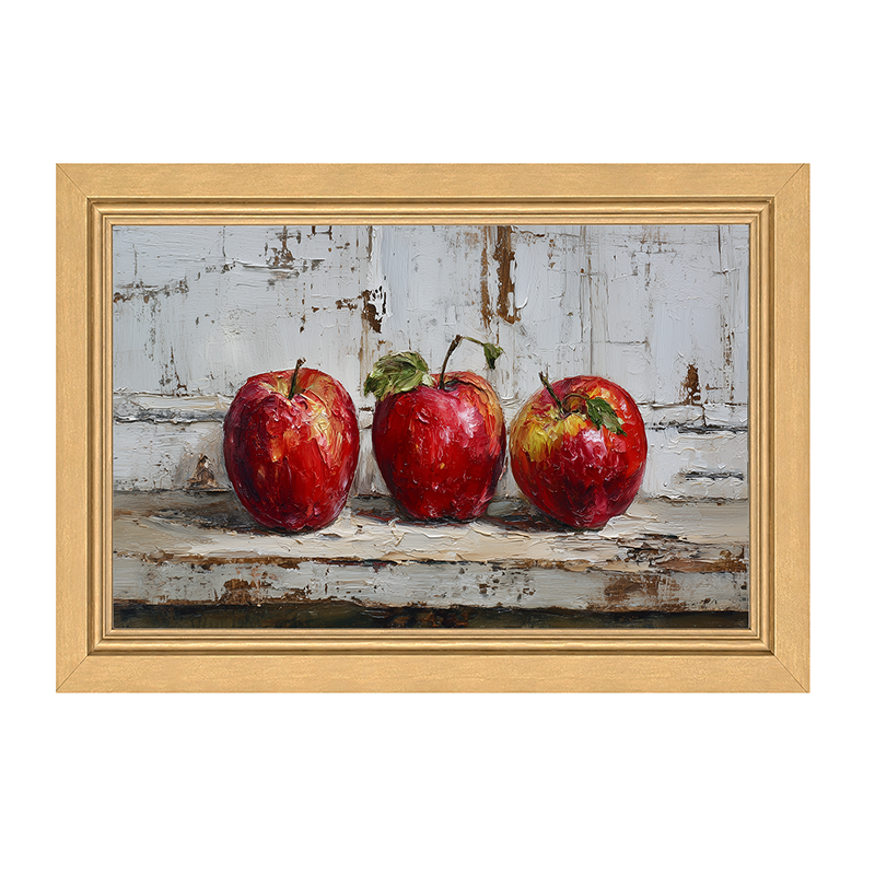 Sideboard Still Life - Three Red Apples - Framed Art