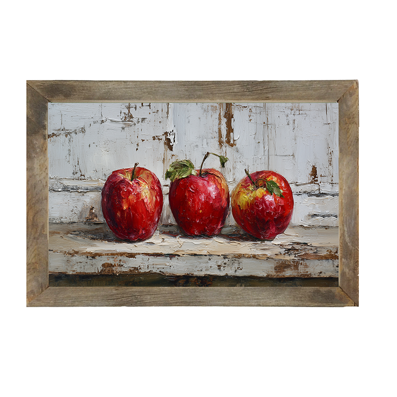 Sideboard Still Life - Three Red Apples - Framed Art