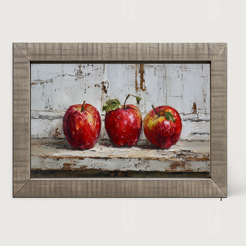 Sideboard Still Life - Three Red Apples - Framed Art