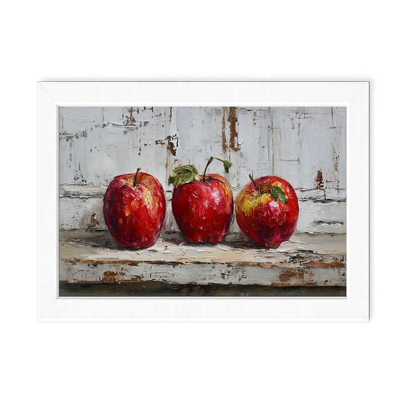 Sideboard Still Life - Three Red Apples - Framed Art