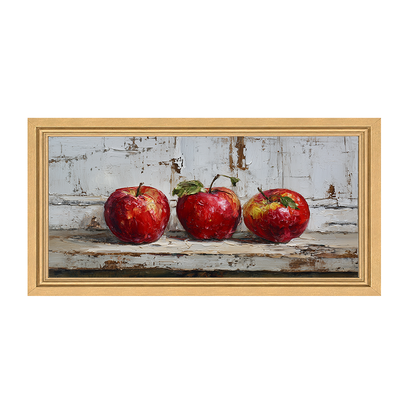 Sideboard Still Life - Three Red Apples - Framed Art
