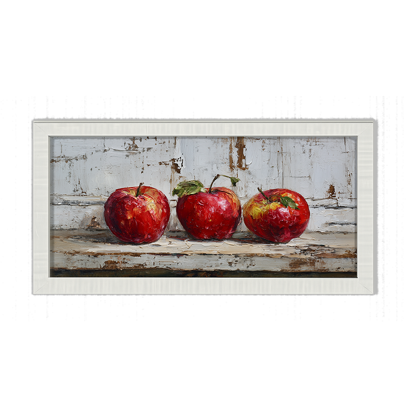 Sideboard Still Life - Three Red Apples - Framed Art