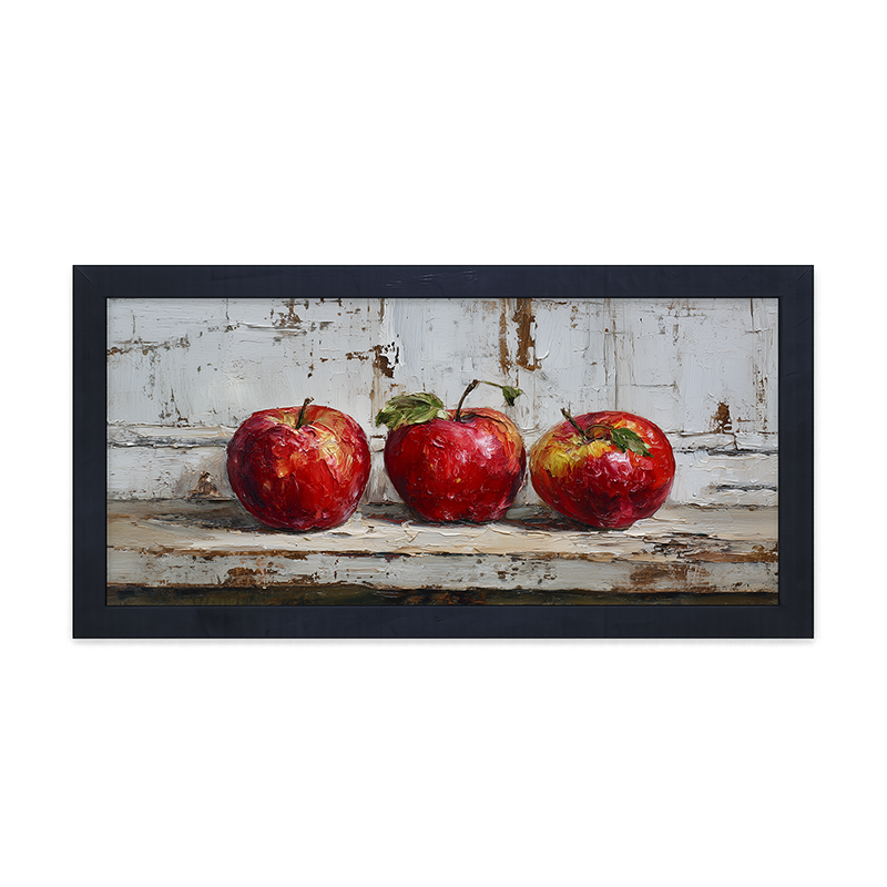 Sideboard Still Life - Three Red Apples - Framed Art